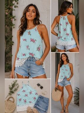 Wishful Park Blue Sleeveless Tank Top (3)